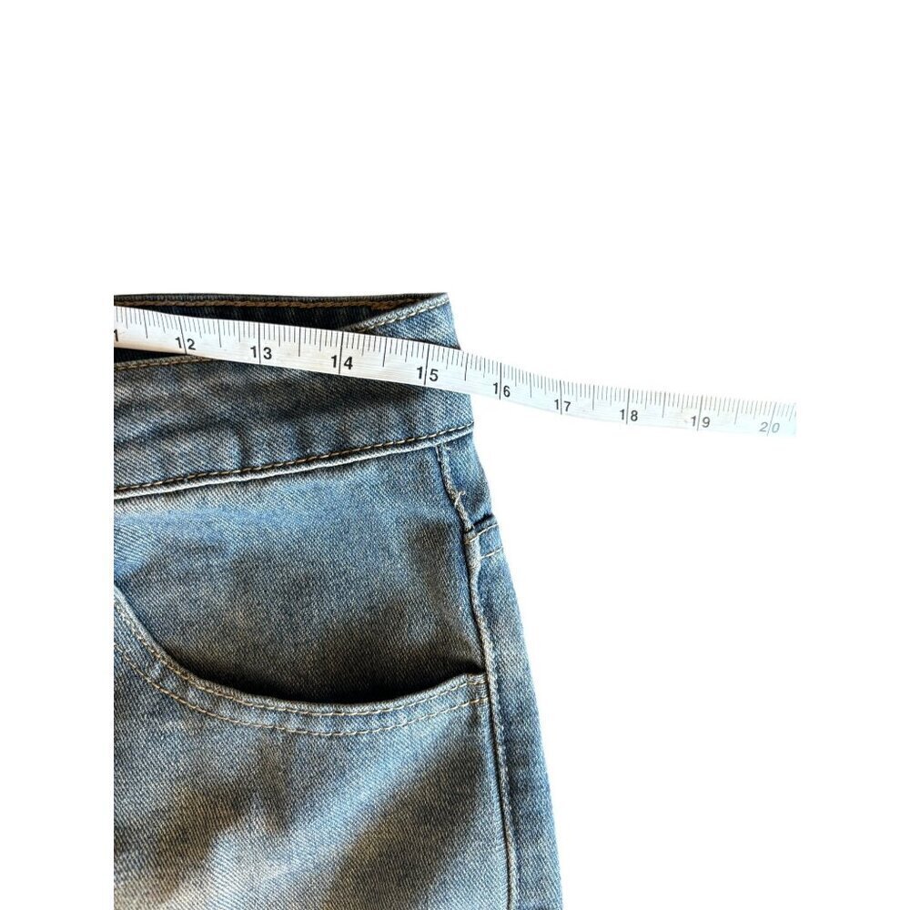 Men's Sandy Blue Distressed Straight Leg Jeans - Picture 5 of 7